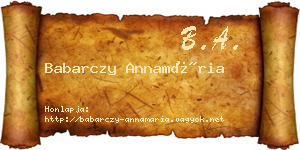 Babarczy Annamária névjegykártya