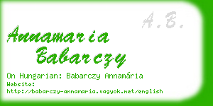 annamaria babarczy business card